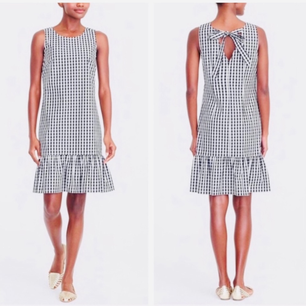 J.CREW Black and White Gingham Dress.